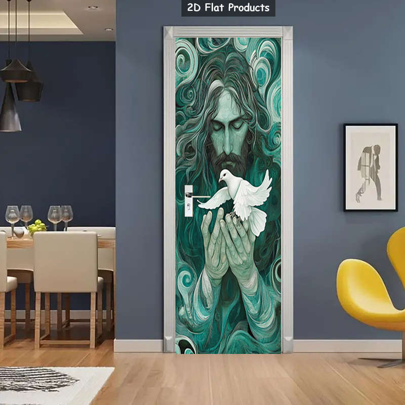 1pc 95.0x209.8cm Jesus Christian Themed Stickers