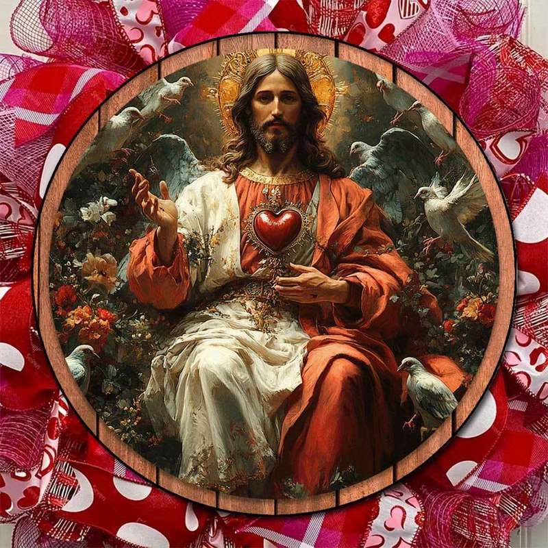 1 Piece Wooden Jesus Theme Pendant