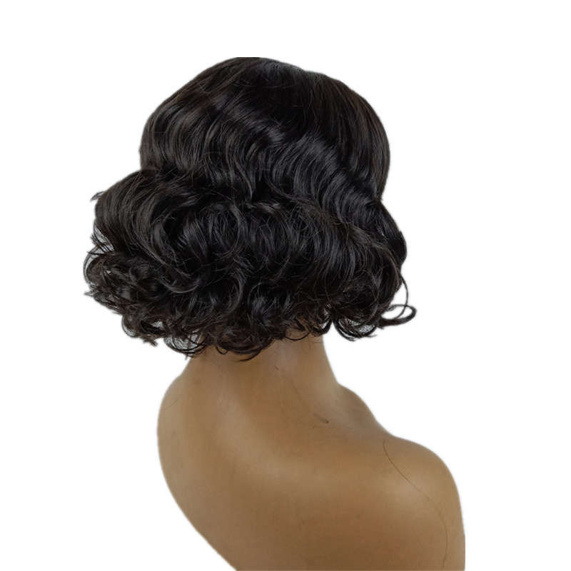 1Pc Black 30.48cm Fashion Design Wig
