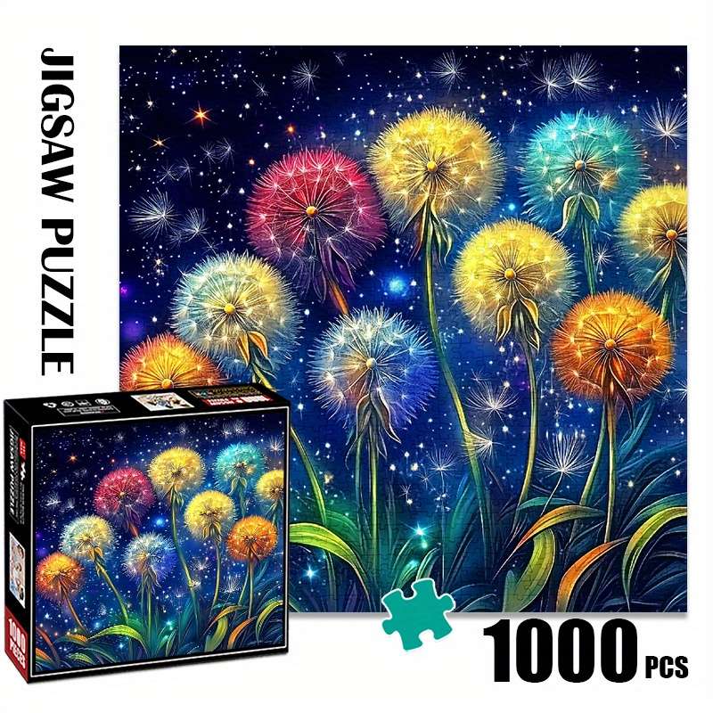 1000pcs Large Jigsaw Puzzle Senior Level White Paper Rectangle Shape Water-resist