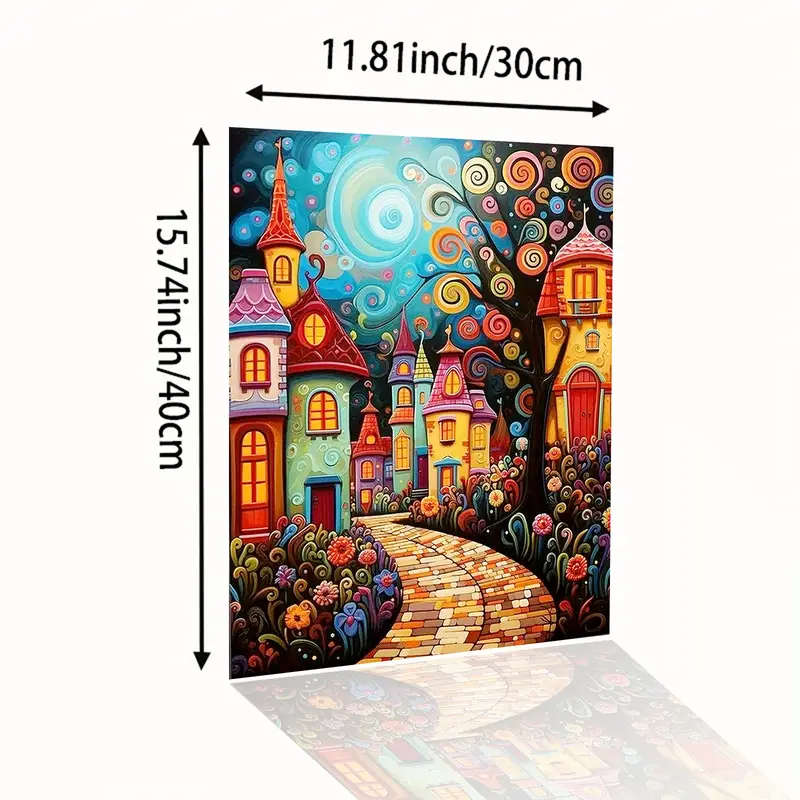 1pc Print Painting 2D Fairy Tale Castle Canvas Art Perfect Home Decor Choice 30.48x40.64cm Unframed