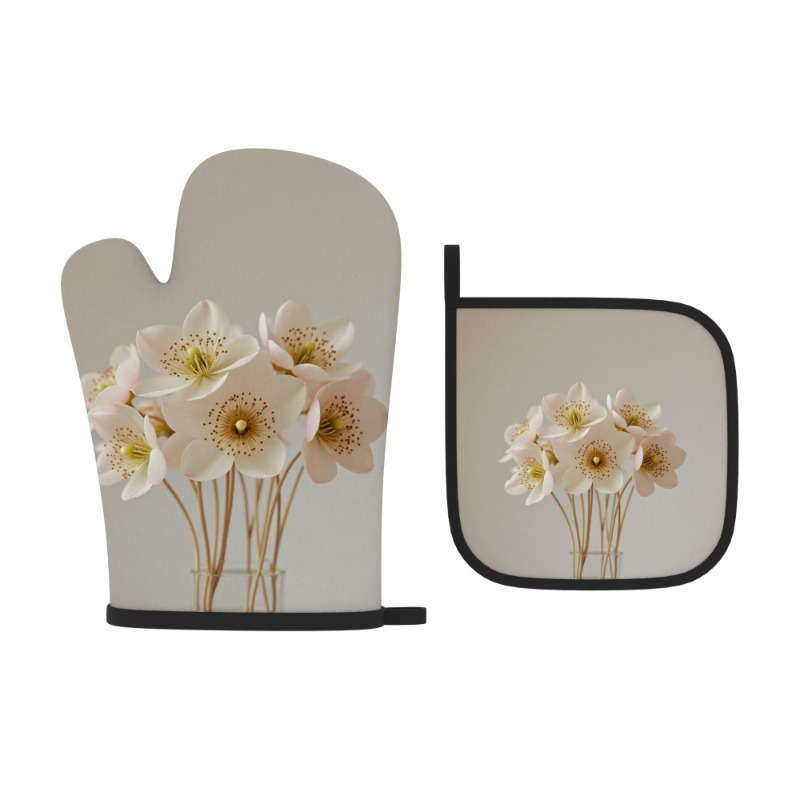 2pcs 26.92x17.02 cm Heat Resistant Oven Mitts And Potholders