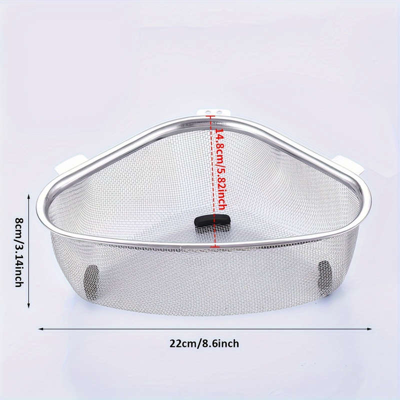 1pc Stainless Steel Sink Strainer Basket Leak-Proof Metal Garbage Filter with Mesh Storage for Fr