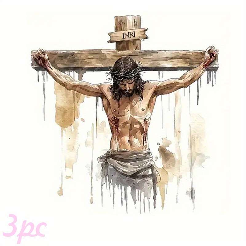3pcs  Jesus Christian Themed Stickers