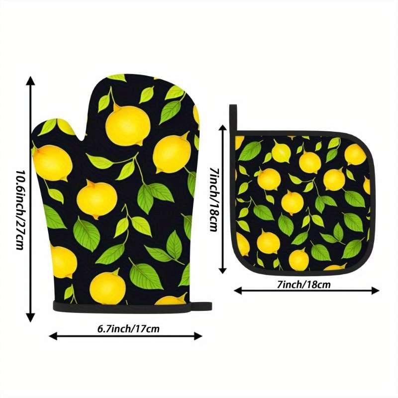 2pcs 26.92x17.02 cm Heat Resistant Oven Mitts And Potholders