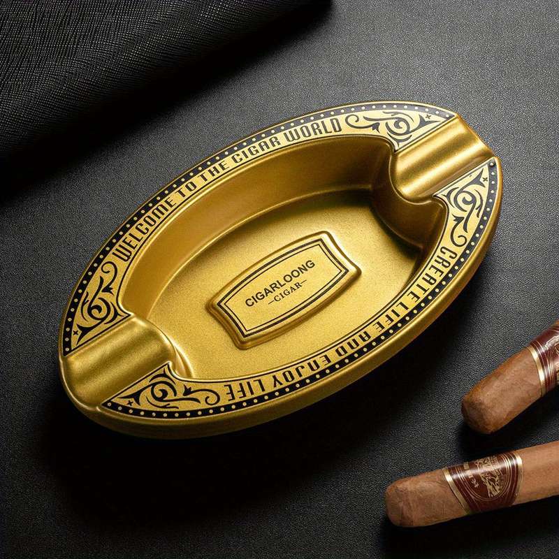 1pc Elegant Cigar Ashtrays with Intricate Designs Large Portable Decorative Snow Cigar Holder f