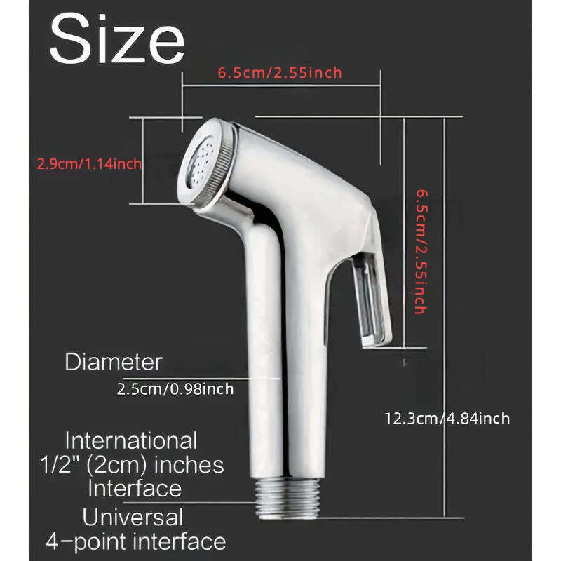 1pc Durable ABS Handheld Bidet Sprayer for Toilet Essential Bathroom Accessory with Nozzle