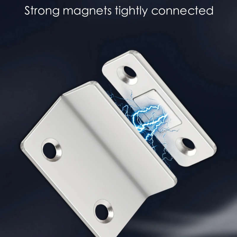 1Pc Magnetic Invisible L Shaped Silvery Non Perforated Magnetic Suction Push Pull Door Drawer Wardro