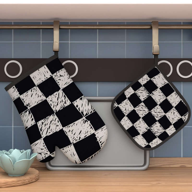2pcs 26.92x17.02 cm Heat Resistant Oven Mitts And Potholders