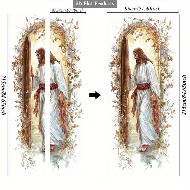 1pc 95.0x214.88cm Jesus Christian Themed Stickers