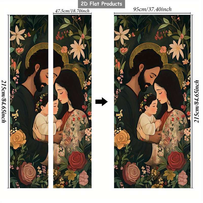 1pc 95.0x209.8cm Jesus Christian Themed Stickers