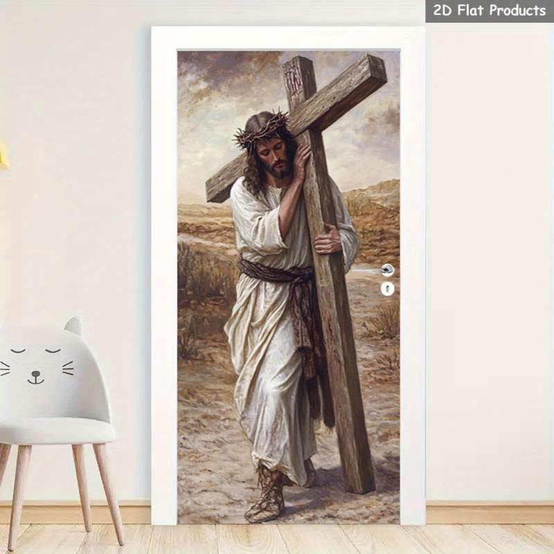 1pc 95.0x209.8cm Jesus Christian Themed Stickers