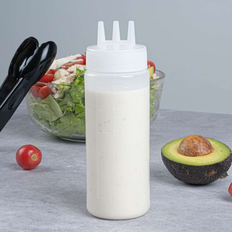2pcs Multi-Color Squeeze Bottles for Sauces Oils Kitchen Condiment Dispensers with Measurem