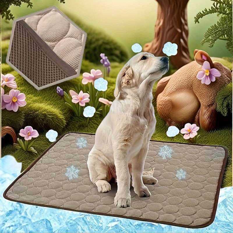 1piece Ice Sliky Fiber Fabric Cooling Mat Coffee Color Cooling Pad Size 2 XL