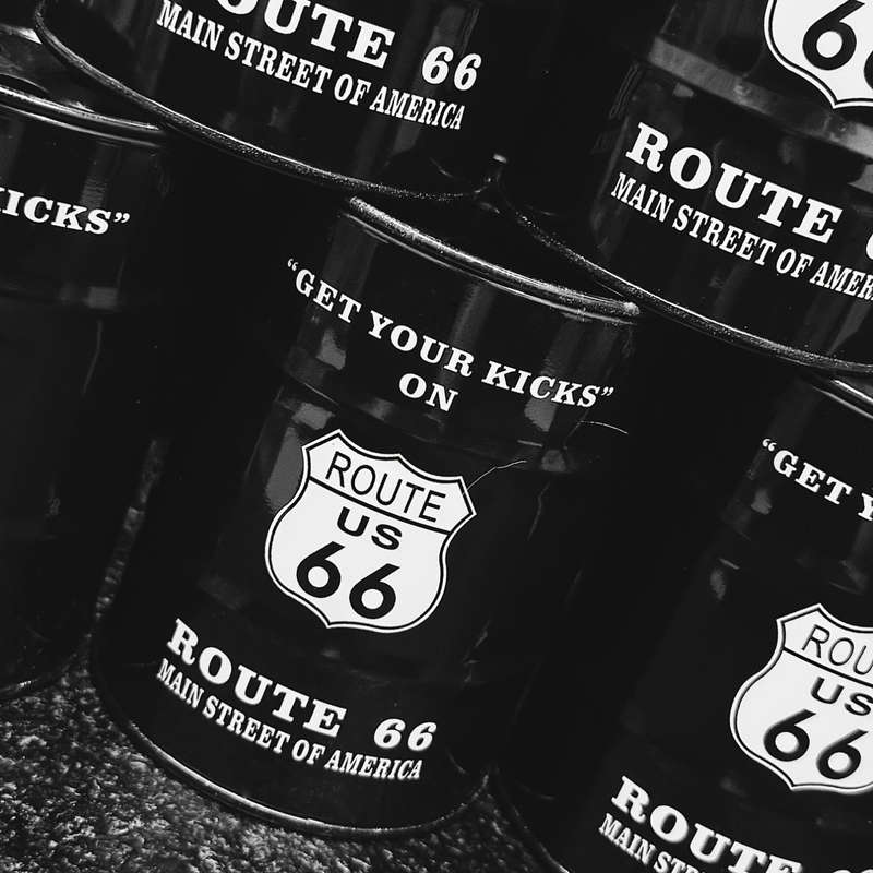1pc Vintage Route 66 Metal Ashtray Retro Rectangular Decorative Tin with "Get Your Kicks" Des