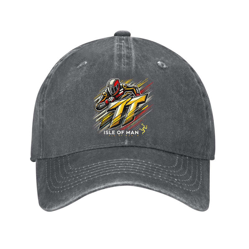 1pc Cotton Isle Of Man TT Baseball Cap Adjustable Lightweight Curved Brim Dad Hat Perfect For Outd