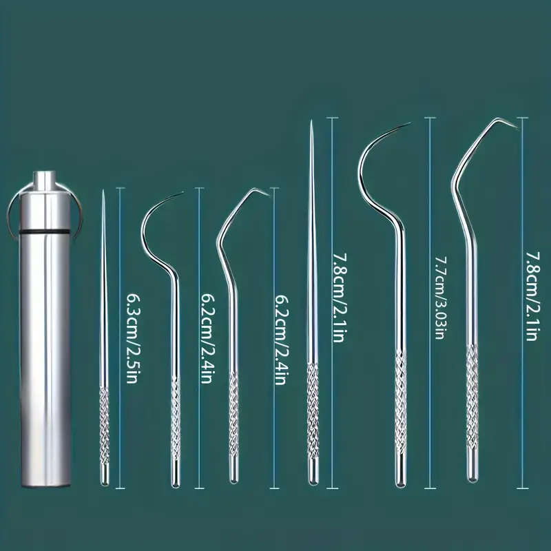 7pcs Stainless Steel Toothpick Set