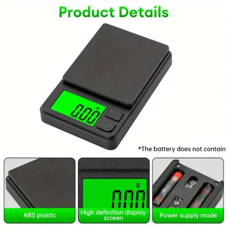 1pc Compact 1000g x 0.01g Precision Digital Pocket Scale with Backlit LCD Versatile for Food Jewelry
