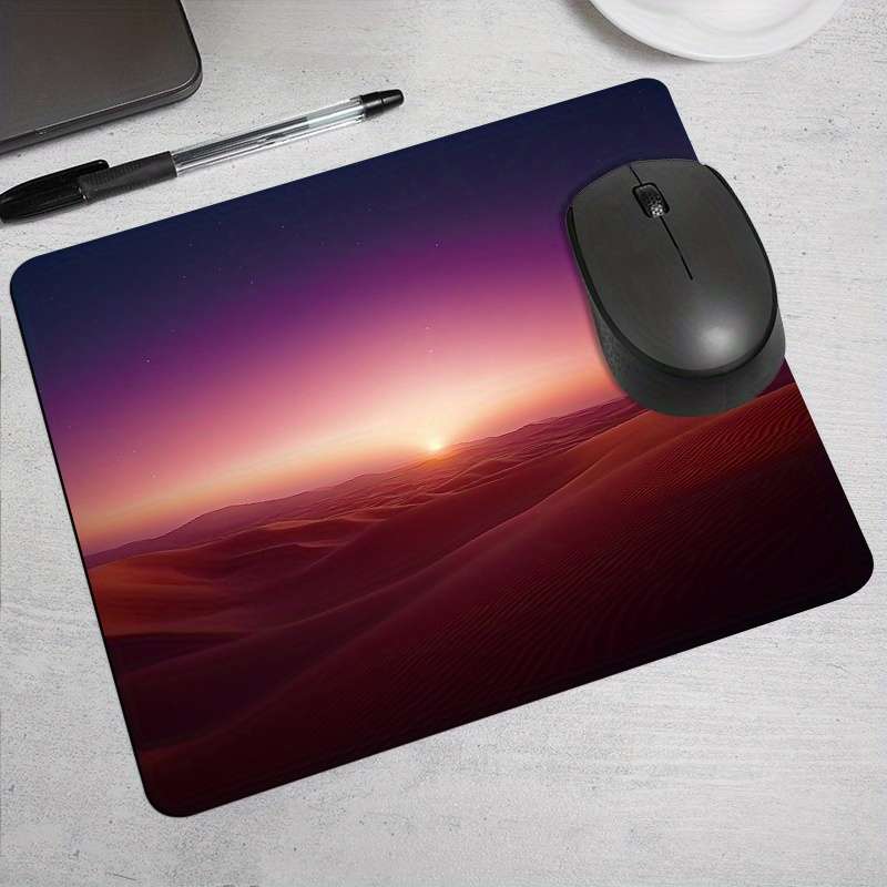 1pc New Desert 8 Printed Pattern Mouse Pad Rubber Anti-Slip Portable Mini Laptop