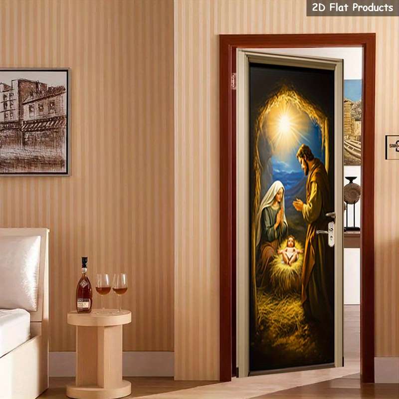1pc 95.0x209.8cm Jesus Christian Themed Stickers