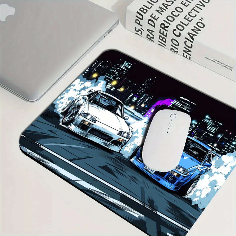 1pc 21x26cm Anime-Inspired Racing Car Mouse Pad with Rubber Base Non-Slip Desk Mat