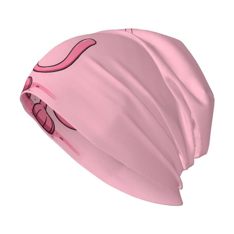 1pc BIIHUDU Fashionable Pink Beanie Cap 95% Polyester 5% Elastane Knitted Hat for Men