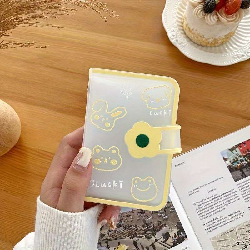 1pc Sunflower Snap INS Style Cute Fruit Animal Pattern Female Card Holder Small and Large Capacity