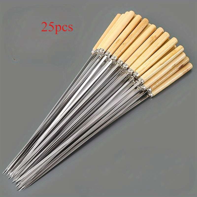 25pcs of stainless steel wood handle barbecue sticks 3.96 meter is very suitable