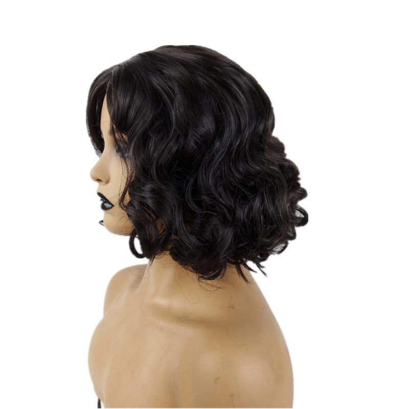 1Pc Black 30.48cm Fashion Design Wig