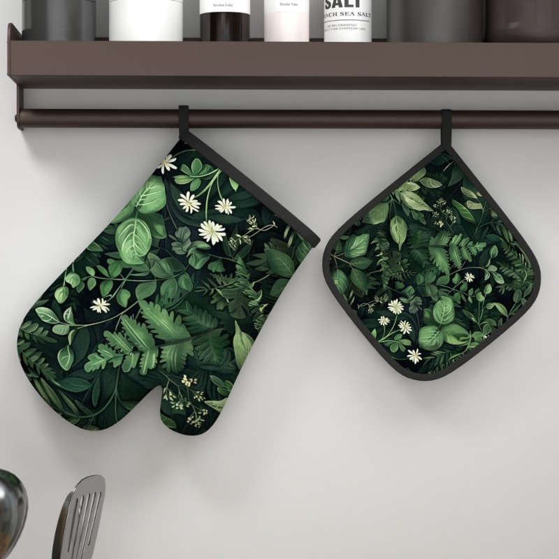 2pcs 26.92x17.02 cm Heat Resistant Oven Mitts And Potholders