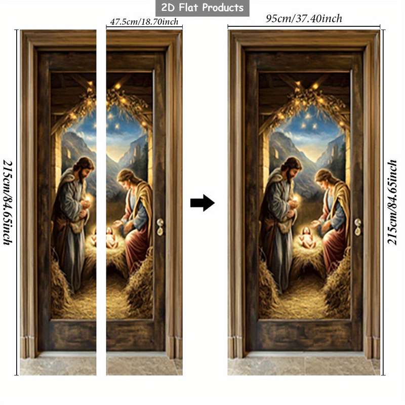 1pc 95.0x209.8cm Jesus Christian Themed Stickers