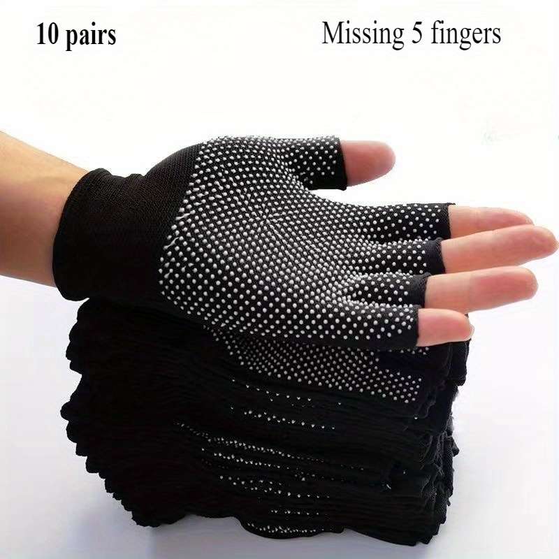10 Pairs Pack 5 Fingers Multi Purpose Work Gloves