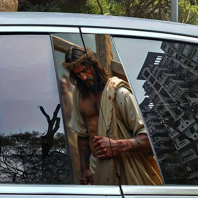 Set Of 2 Pieces Jesus Christian Themed Stickers