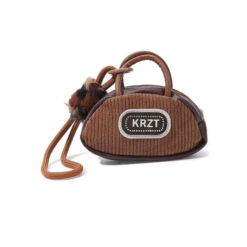 1pc New Multi Functional Coin Purse Corduroy with Lanyard ID Card Badge Wallet Headphone Organizer