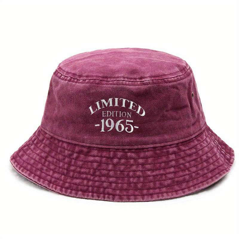 1pc Wide-Brimmed Washed Denim Embroidered Fisherman Hat Breathable And Adjustable Unisex Sun Hat