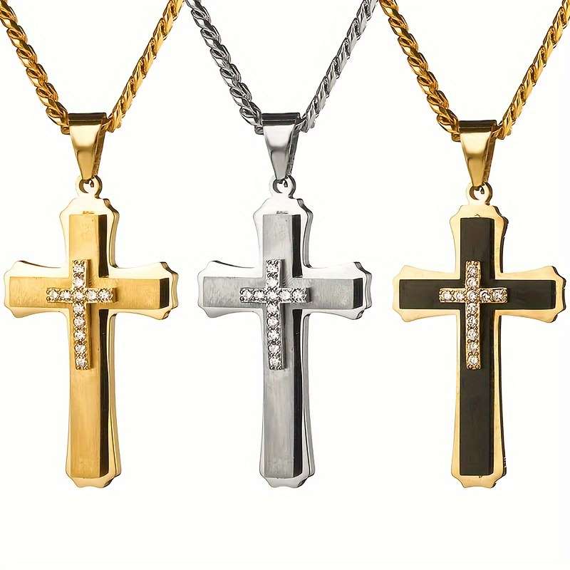 1 Piece Black Golden Jesus Theme Pendant