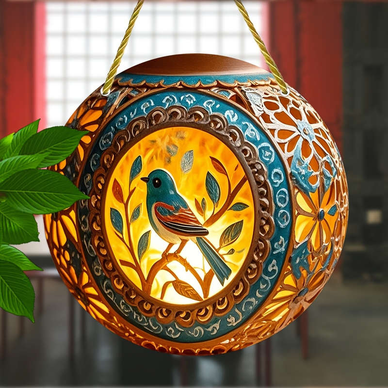 1pc 2D Flat   Bohemian Style Vintage Acrylic Lantern 20.32x20.32 cm Clear Round Hanging L