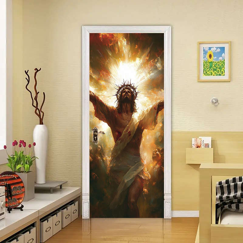 1pc 95.0x214.88cm Jesus Christian Themed Stickers