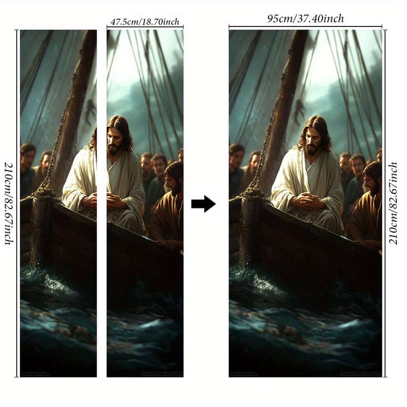1pc 95.0x214.88cm Jesus Christian Themed Stickers