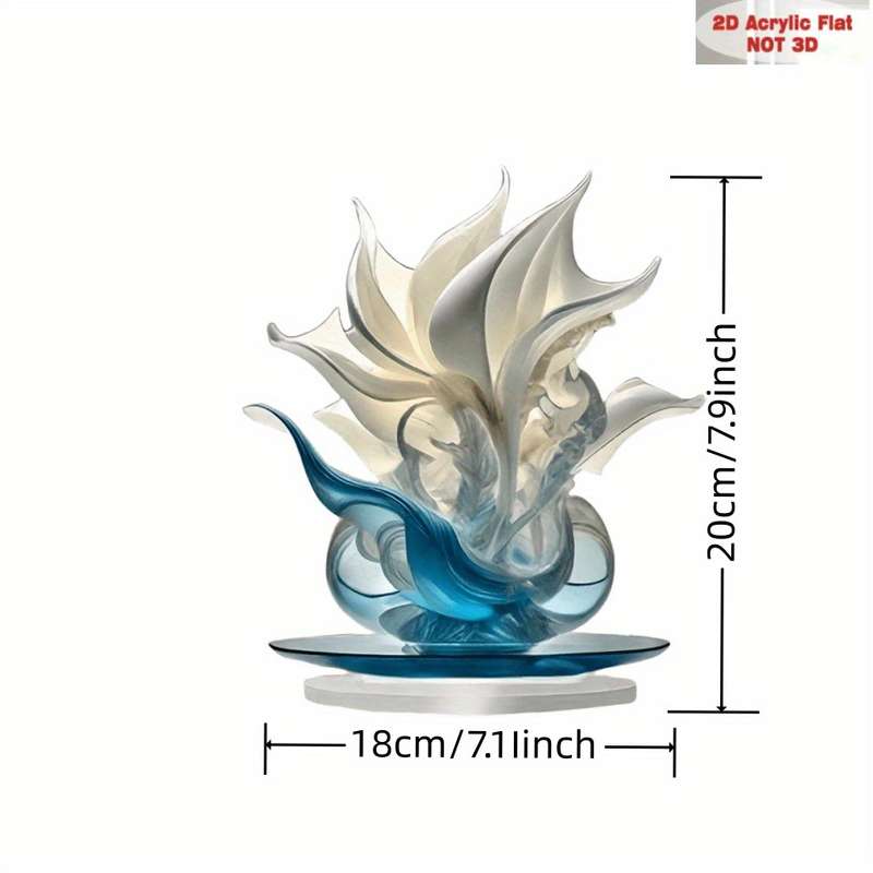 1pc 2D Flat  Elegant Bohemian Acrylic Lily Vase  Print Vibrant Floral Design Desktop Deco