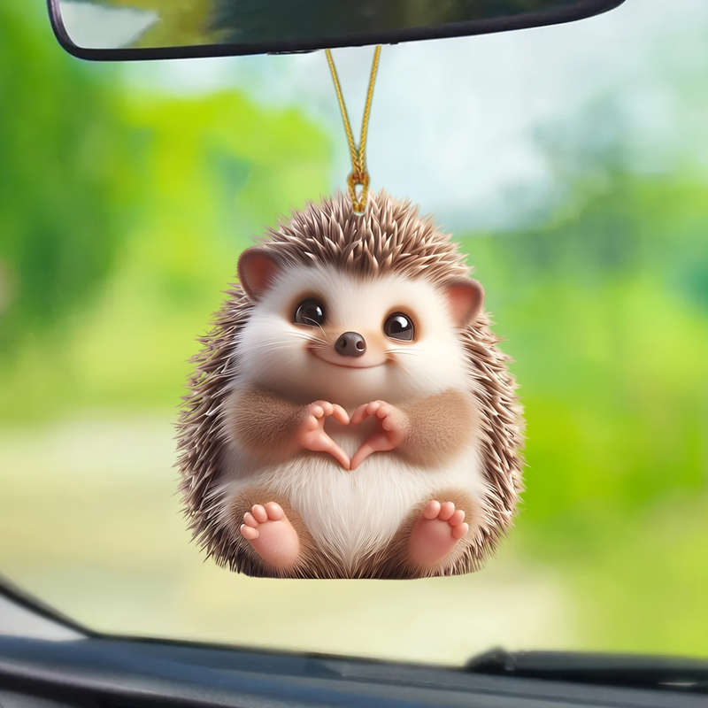 1pcs 2D Flat Acrylic Hedgehog Crystal Pendant