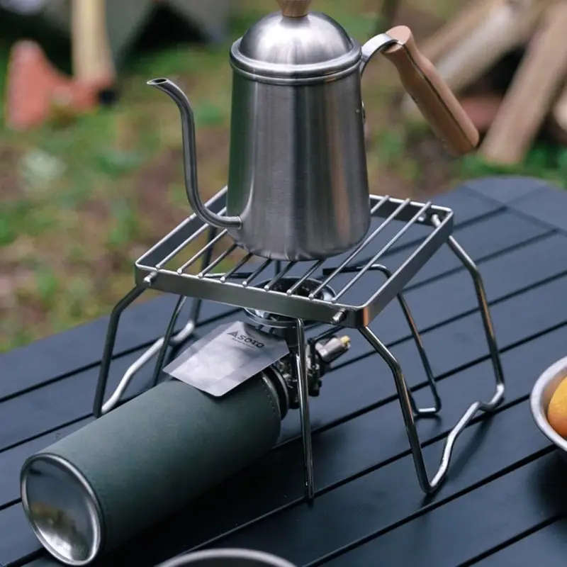 1pc Collapsible Stainless Steel Grill Lightweight Camping BBQ for Gas Stove