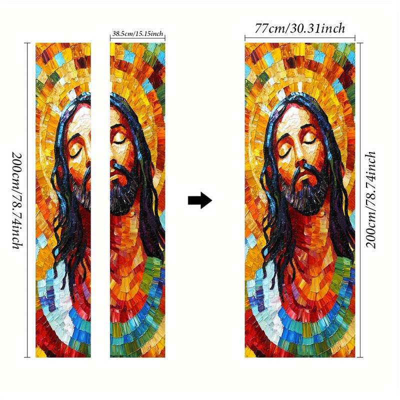 1pc 95.0x214.88cm Jesus Christian Themed Stickers