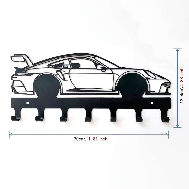 Industrial Style Metal Car Key HolderWall Mounted Automotive Key Hooks with Easy Installation Po