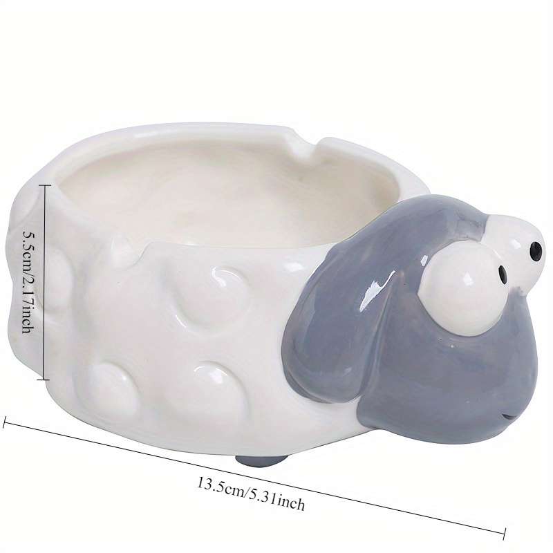 1pc Ceramic Lamb Ashtray Cute Cartoon Style Ideal for Home Office Living Room Decor Perfect f