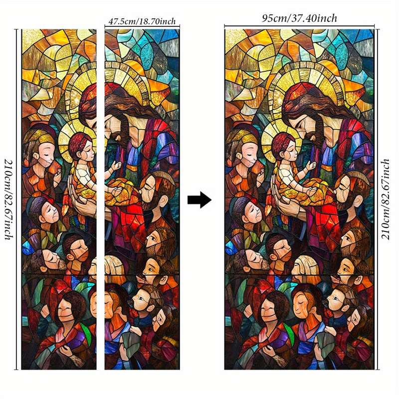 1pc 95.0x209.8cm Jesus Christian Themed Stickers