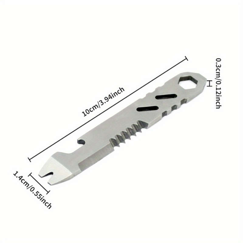 1pc Stainless Steel Multifunctional Outdoor Survival Tool Compact Keychain Knife with S