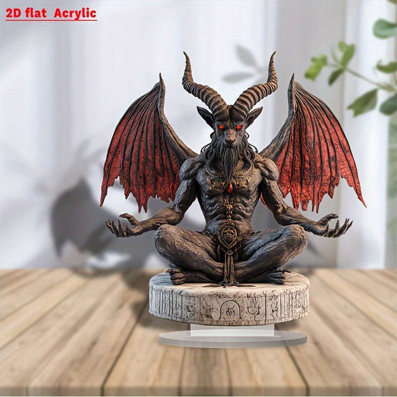 1pc 2D Flat  Acrylic Ancient Devil Desktop Decoration Bohemian Style Inspirational Theme Multi-pu