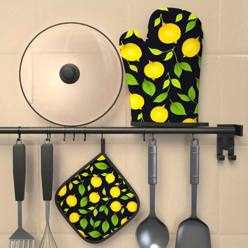 2pcs 26.92x17.02 cm Heat Resistant Oven Mitts And Potholders