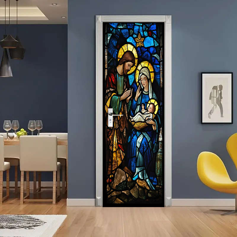 1pc 95.0x209.8cm Jesus Christian Themed Stickers